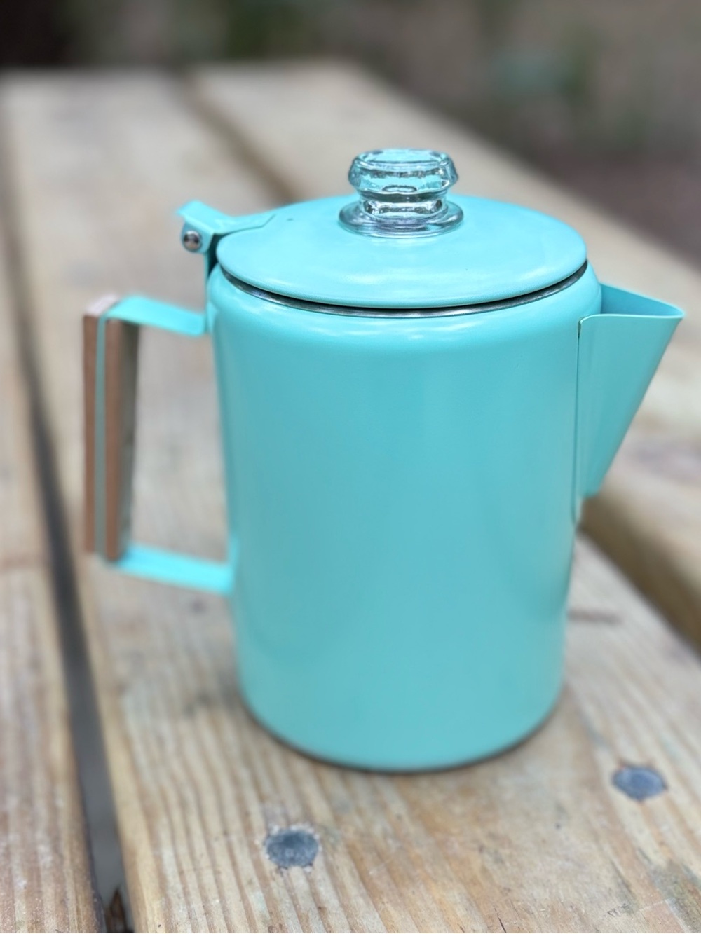COLETTI Bozeman Camping Coffee Percolator in a seafoam green new